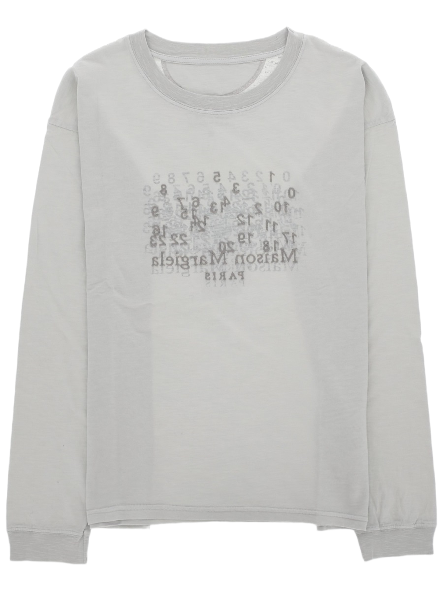 Maison Margiela Long-Sleeve Grey T-Shirt With Minimalist Design Wit