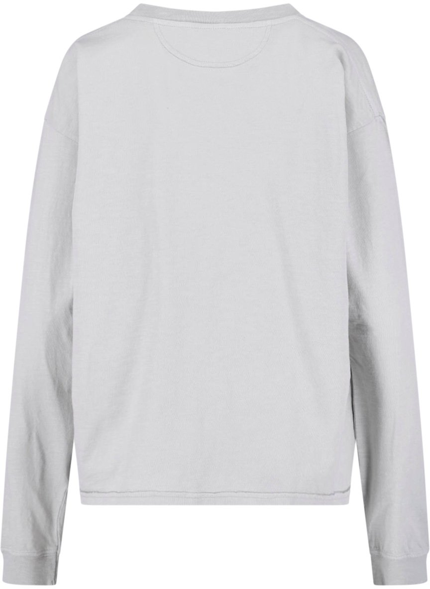 Maison Margiela Grey Logo Long-Sleeved Cotton T-Shirt Grijs