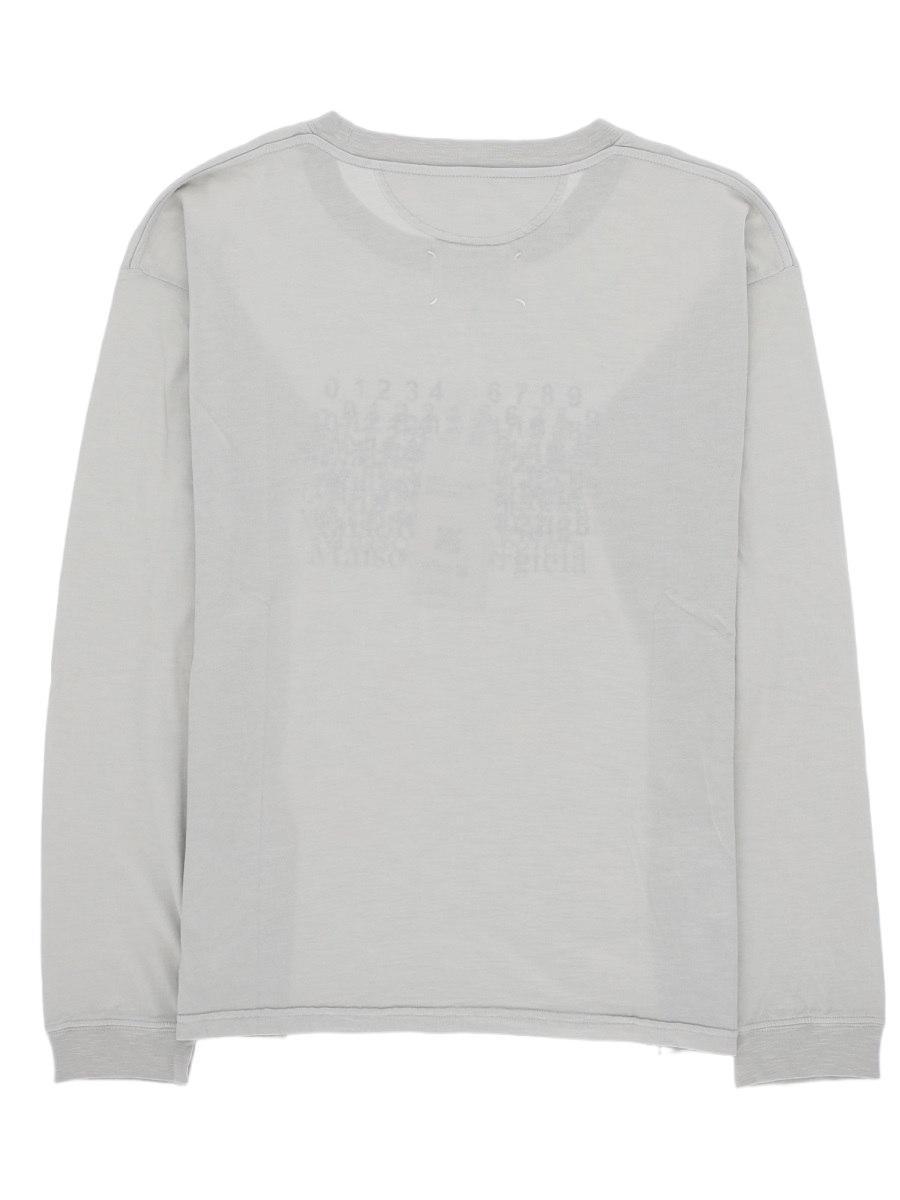 Maison Margiela Long-Sleeve Grey T-Shirt With Minimalist Design Wit