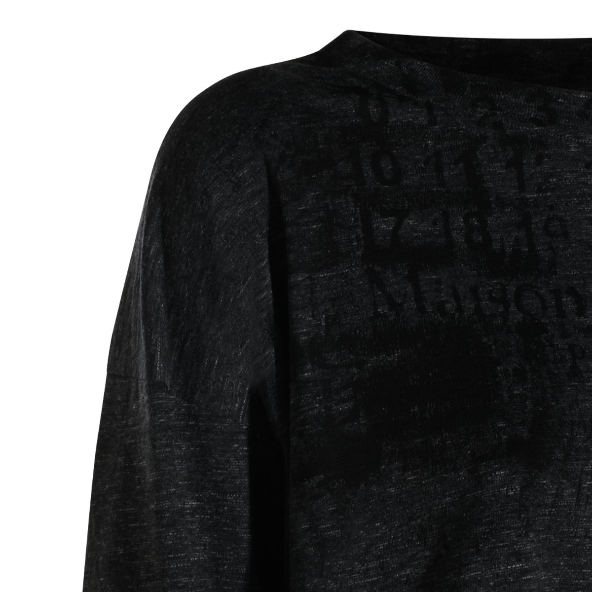 Maison Margiela Graphite Long-Sleeved T-Shirts Zwart