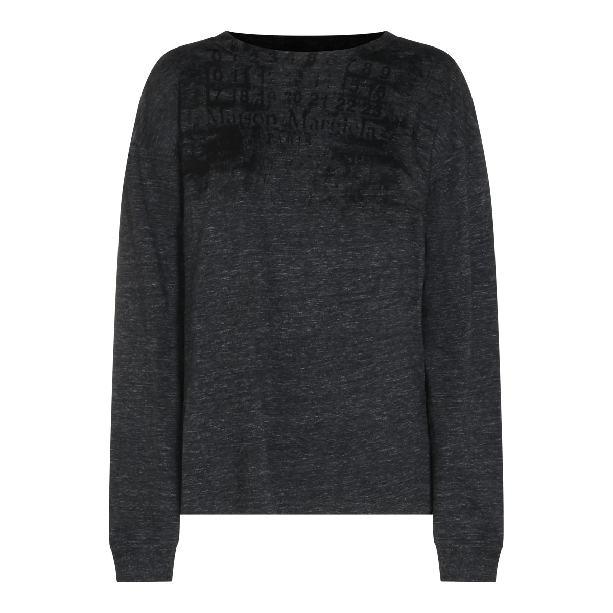 Maison Margiela Graphite Long-Sleeved T-Shirts Zwart