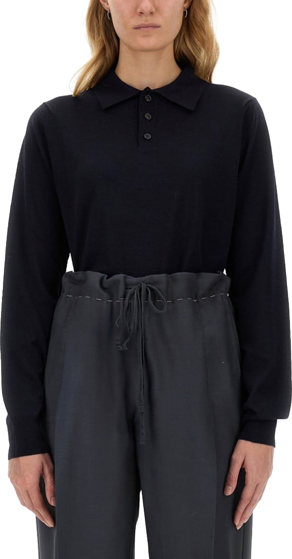 Maison Margiela Wool Polo. Blauw