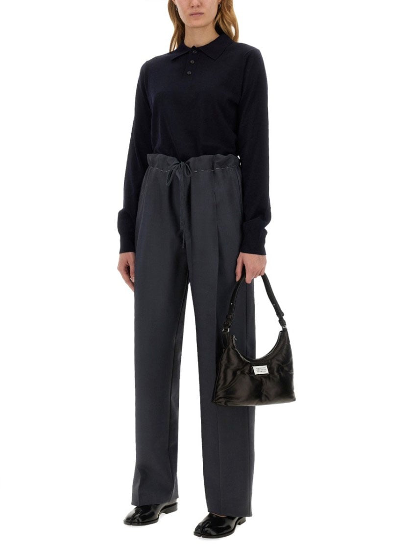 Maison Margiela Wool Polo. Blauw