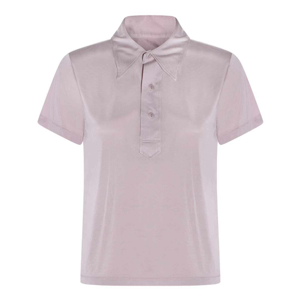 Maison Margiela Short-Sleeve Polo Shirt with Classic Collar Roze