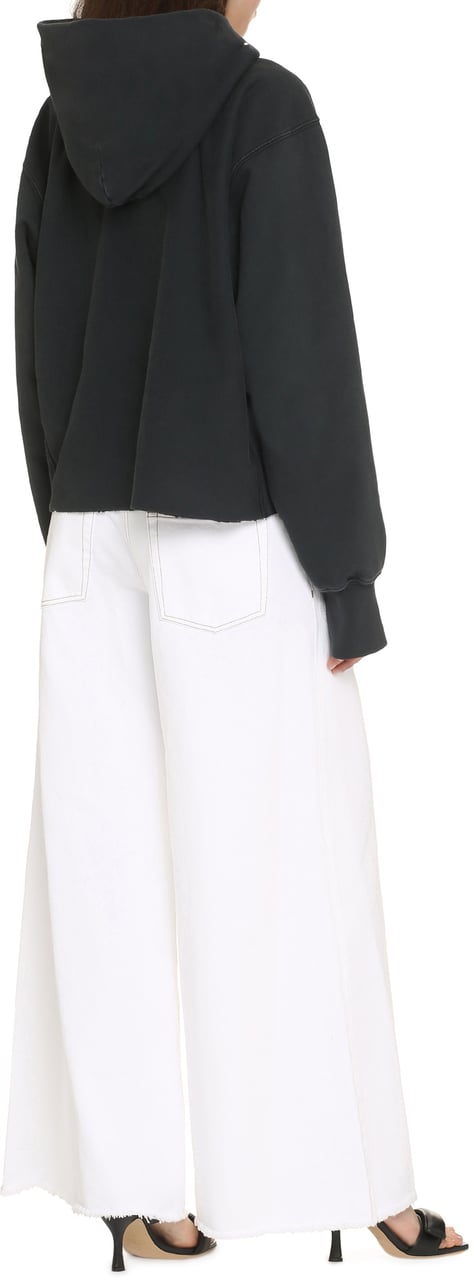 Maison Margiela Logo cotton hoodie Grijs