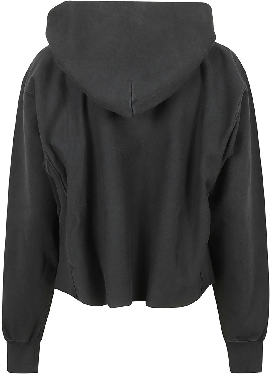 Maison Margiela Cropped Black Hoodie Zwart