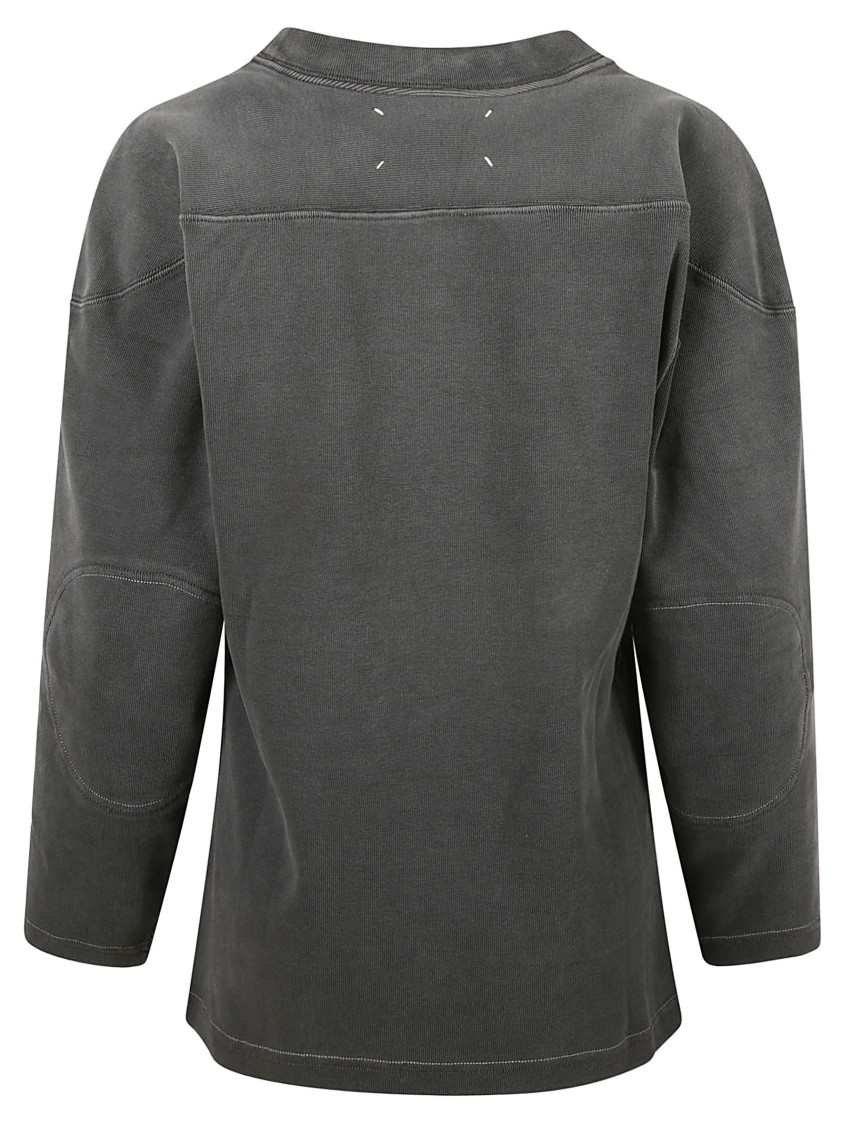 Maison Margiela Textured Black Knit Sweater Zwart
