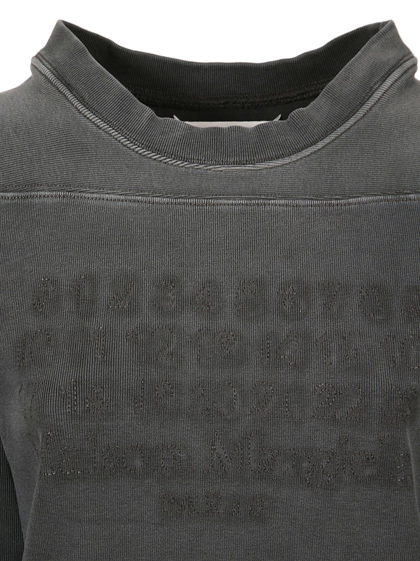 Maison Margiela Textured Black Knit Sweater Zwart