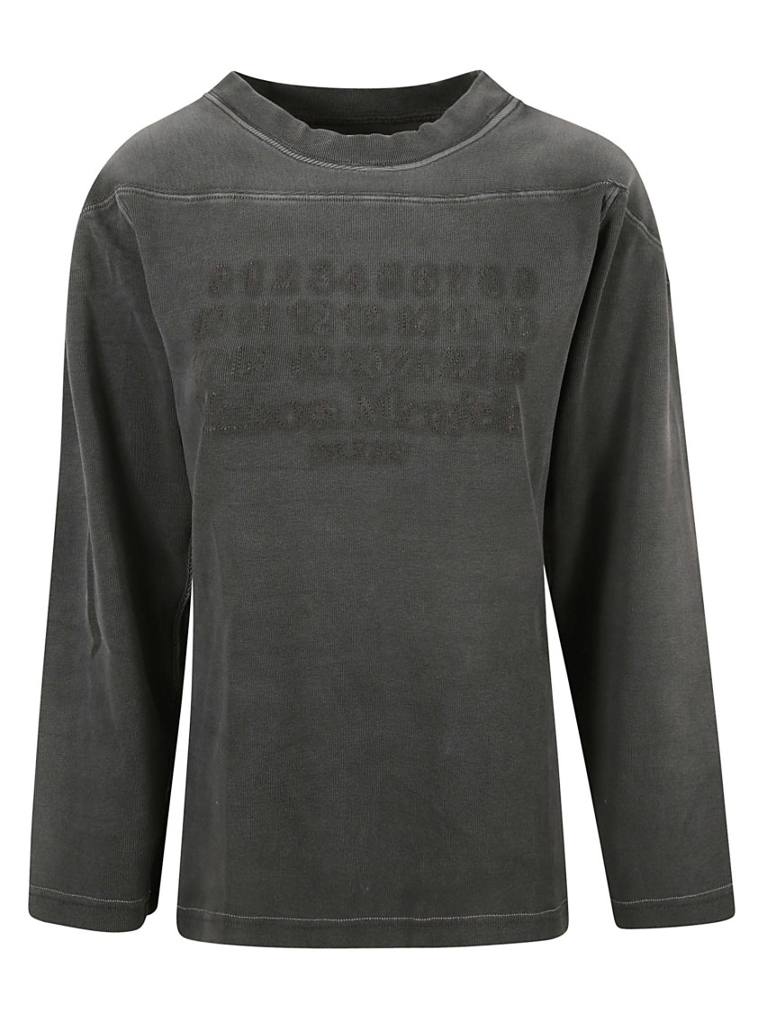Maison Margiela Textured Black Knit Sweater Zwart