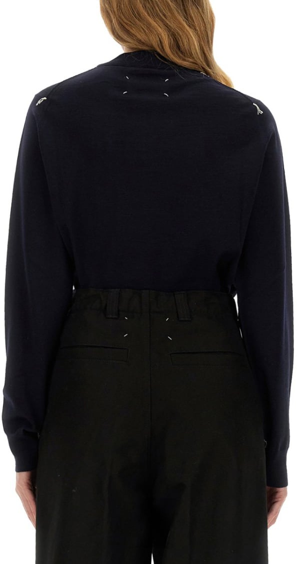 Maison Margiela Wool Jersey. Blauw