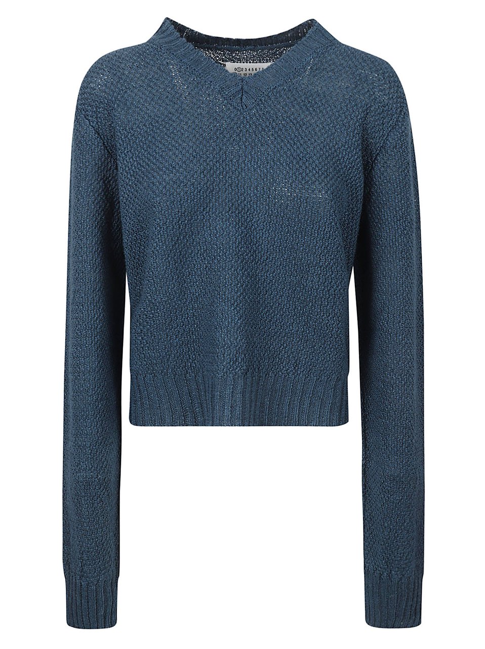 Maison Margiela Cropped Textured Knit Sweater Groen