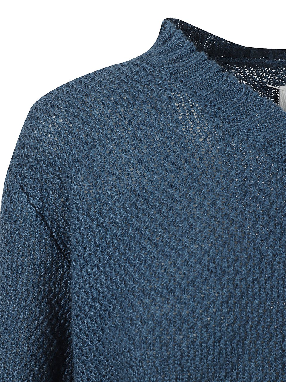 Maison Margiela Cropped Textured Knit Sweater Groen