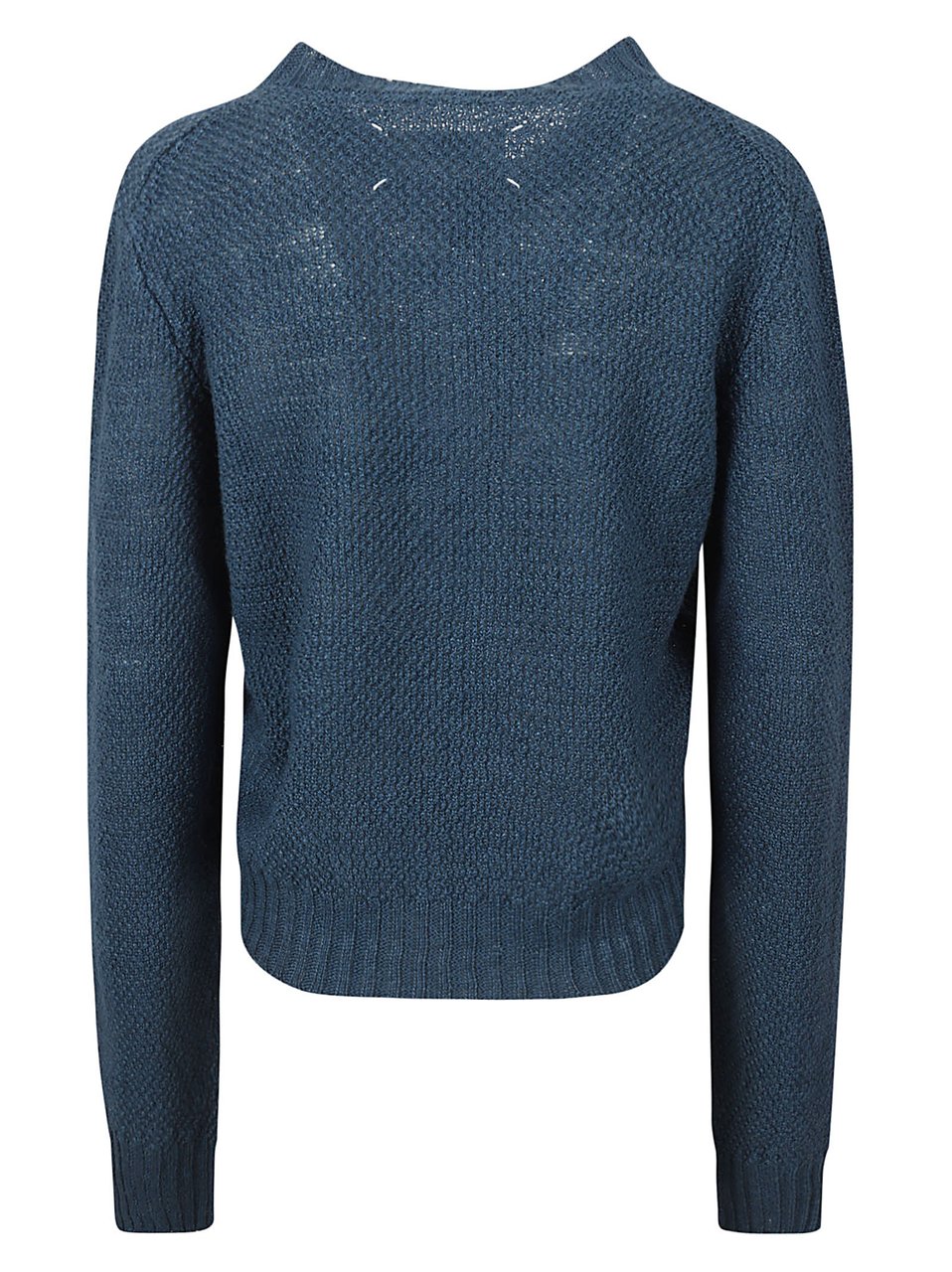 Maison Margiela Cropped Textured Knit Sweater Groen