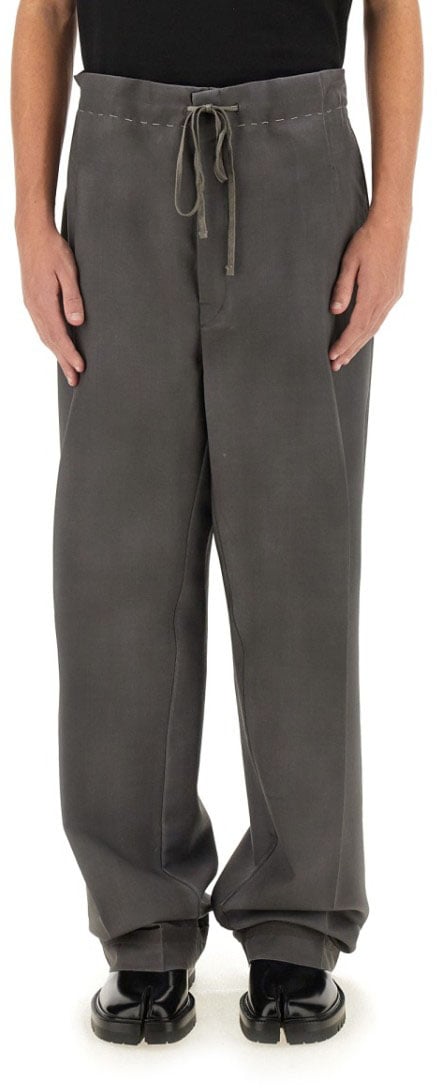 Maison Margiela Wool And Mohair Pants Zwart