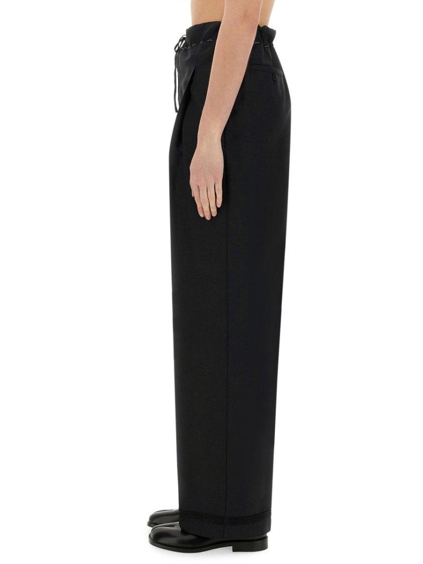 Maison Margiela Wool And Mohair Pants Zwart