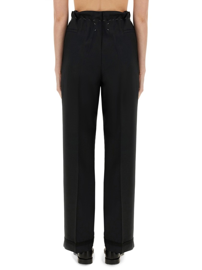 Maison Margiela Wool And Mohair Pants Zwart