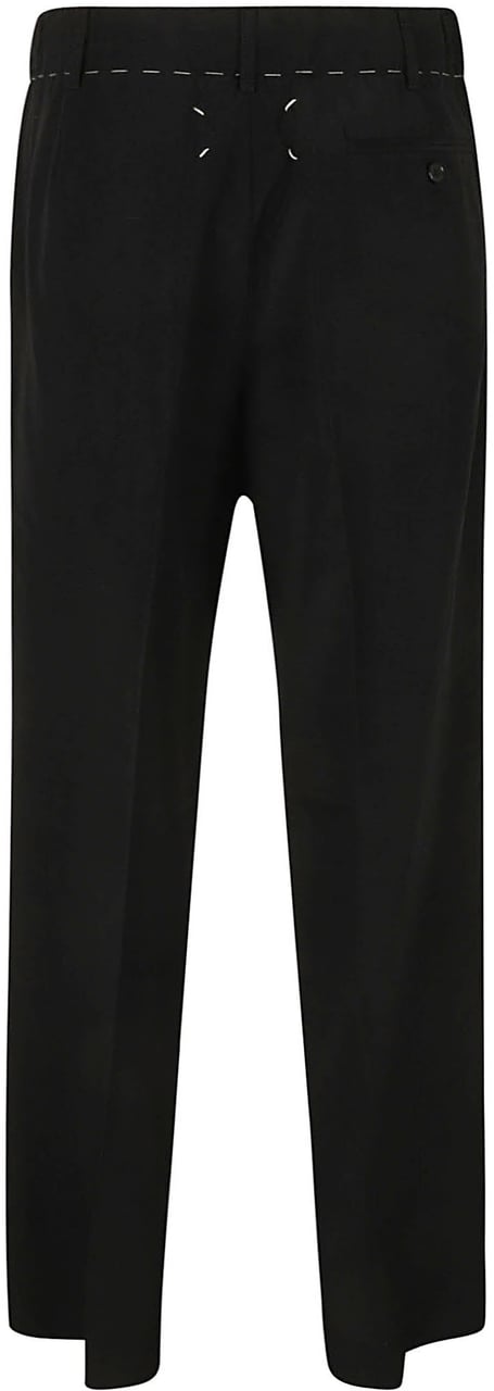 Maison Margiela Tailored Black Trousers with Subtle Sheen Zwart