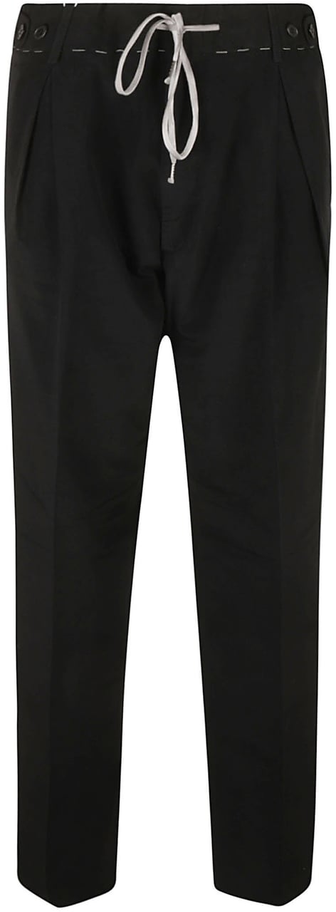Maison Margiela Tailored Black Trousers with Subtle Sheen Zwart