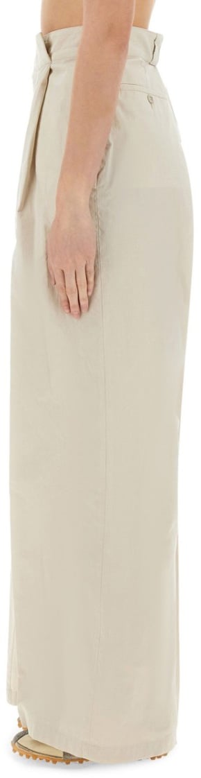 Maison Margiela High-Waisted Wide-Fit Pants With Pleated Detailing Neutraal