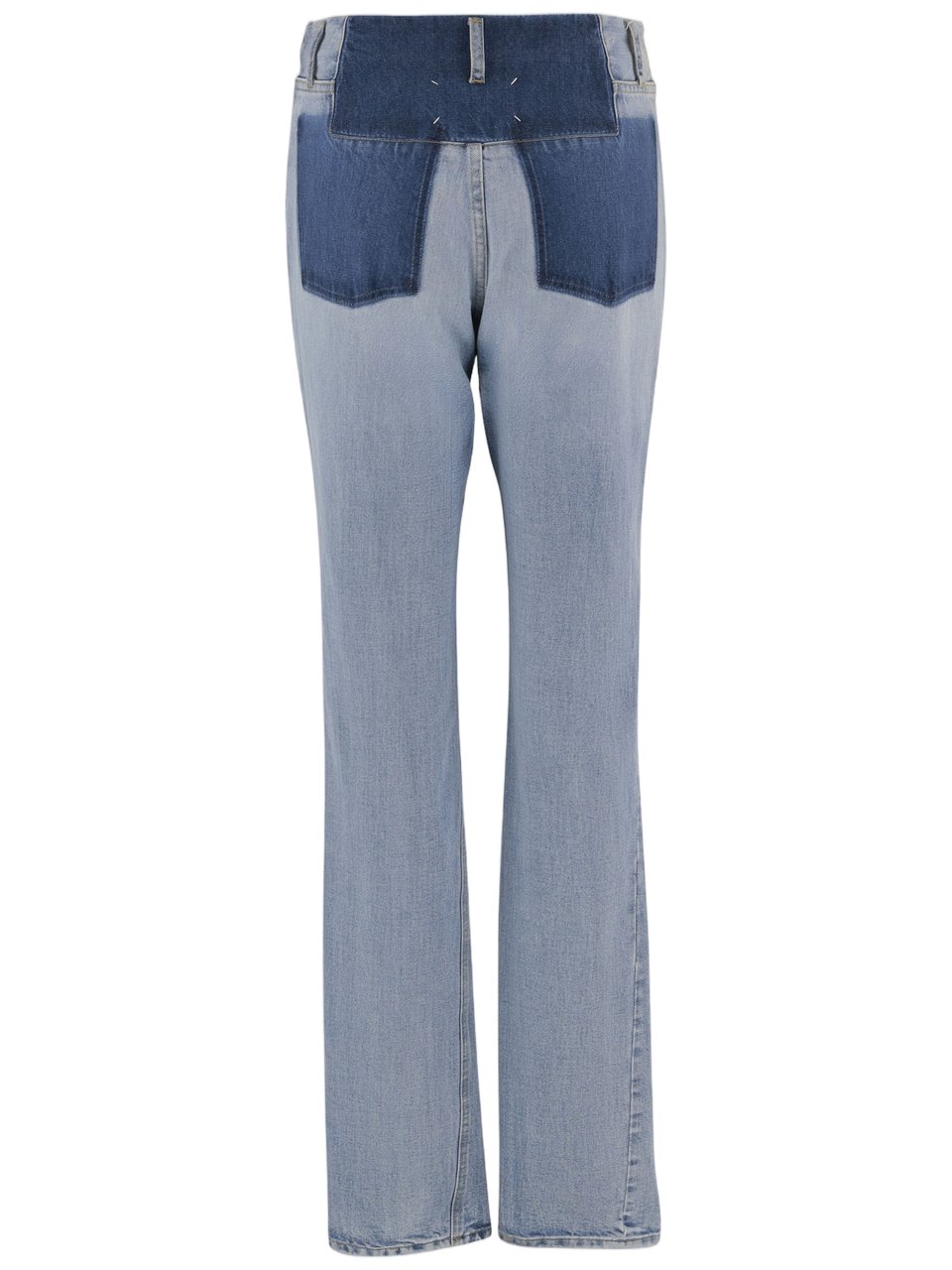 Maison Margiela High-Waisted Straight-Leg Jeans with Contrast Details Blauw