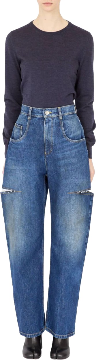 Maison Margiela Jeans Navy Blauw