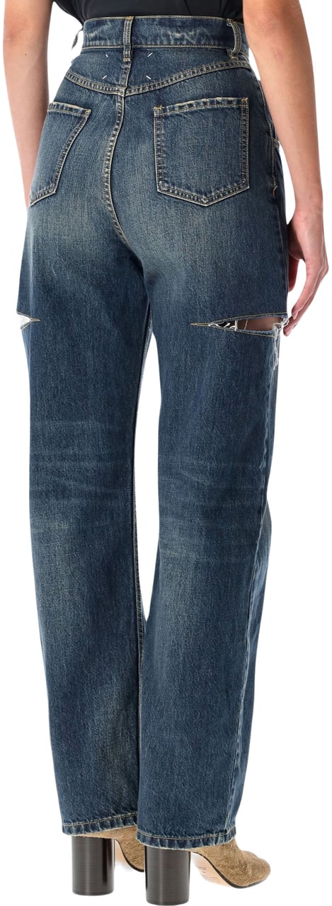 Maison Margiela Pants 5 Pockets Washed Indigo Blauw