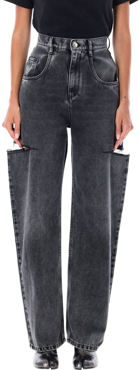 Maison Margiela Pants 5 Pockets Black Washed Zwart