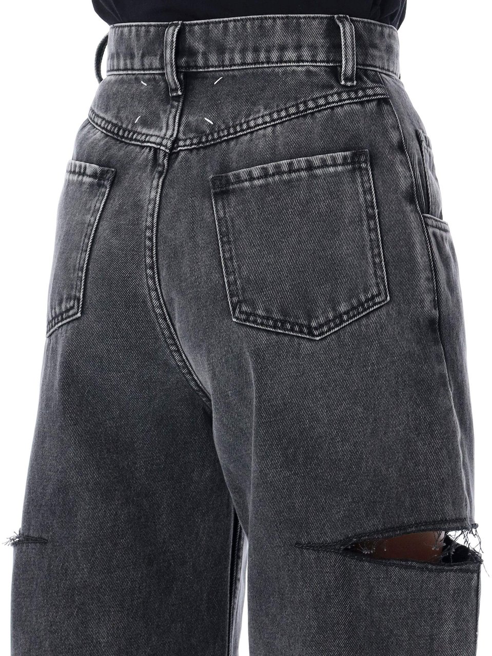 Maison Margiela Pants 5 Pockets Black Washed Zwart