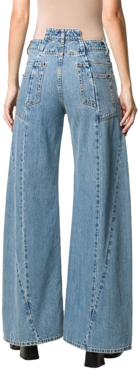 Maison Margiela Cotton jeans with iconic back stitching Blauw