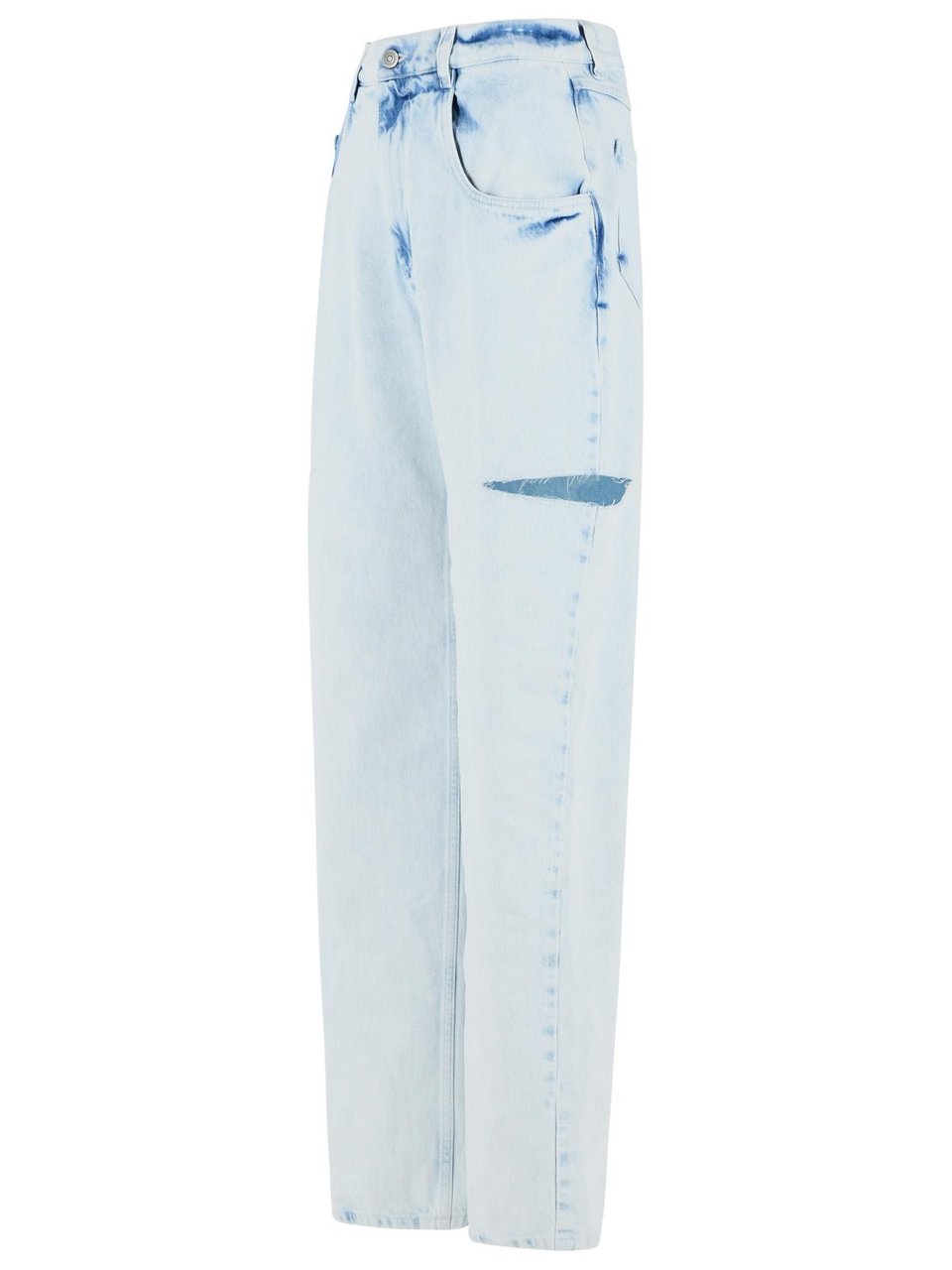 Maison Margiela 'Cut-Out' Light Blue Denim Jeans Wit