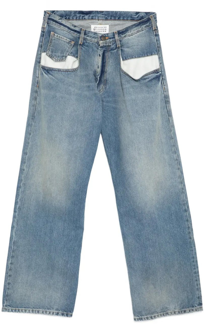 Maison Margiela Pants 5 Pockets Light Blue Indigo Blauw