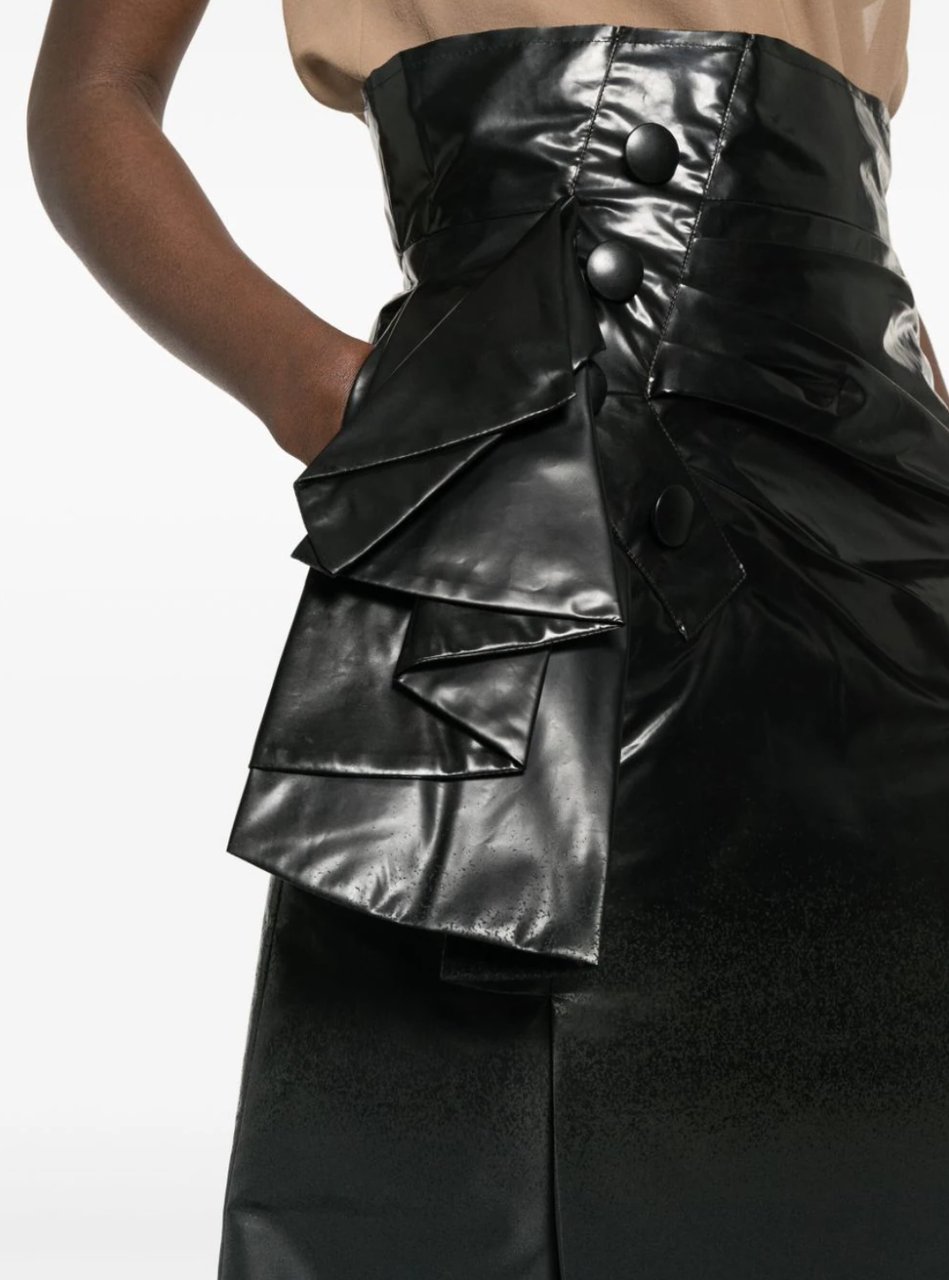 Maison Margiela Midi Skirt Side Pocket Detail - Black Zwart