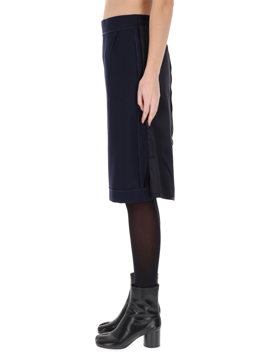 Maison Margiela Black Polyester-Blend Zipper Midi Skirt Zwart