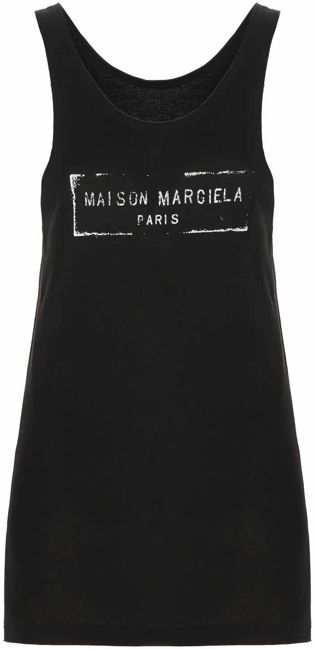 Maison Margiela Maison Margiela Black viscose blend top Zwart