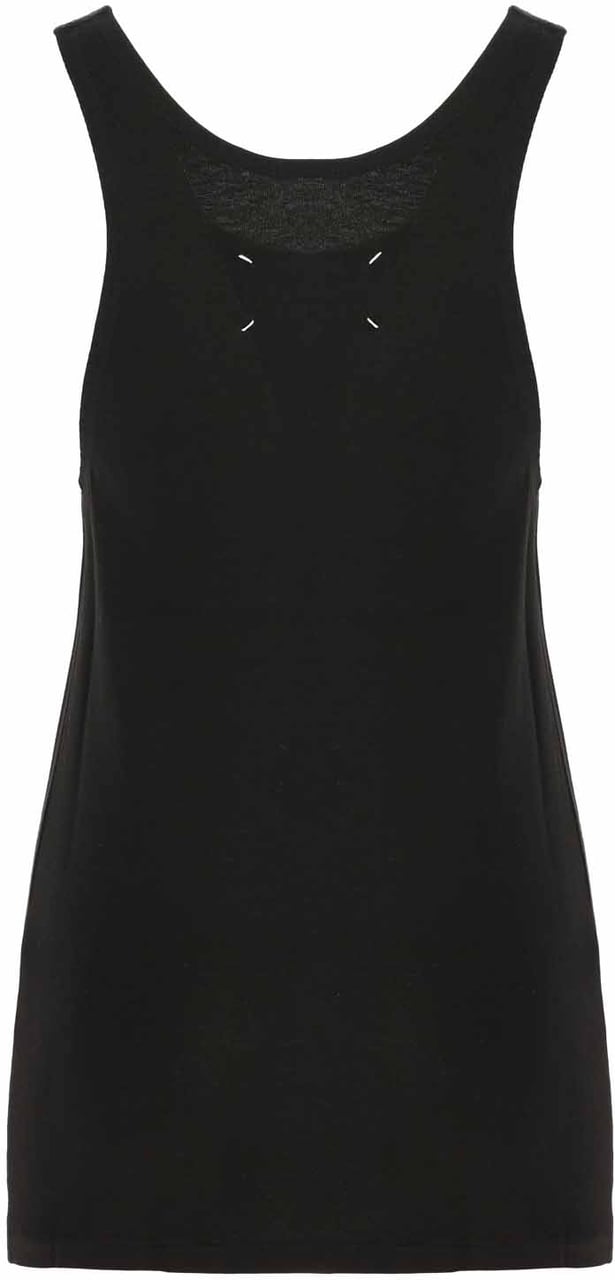Maison Margiela Maison Margiela Black viscose blend top Zwart