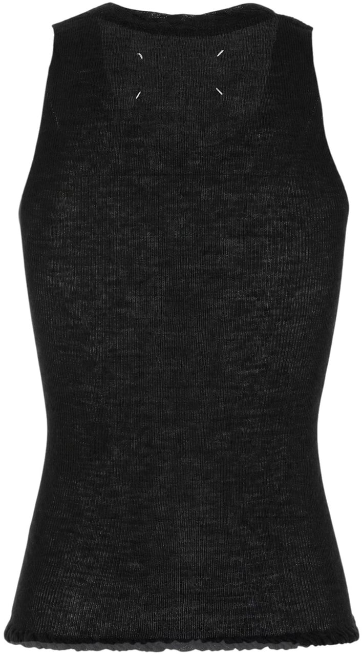 Maison Margiela Black knit tank top Zwart
