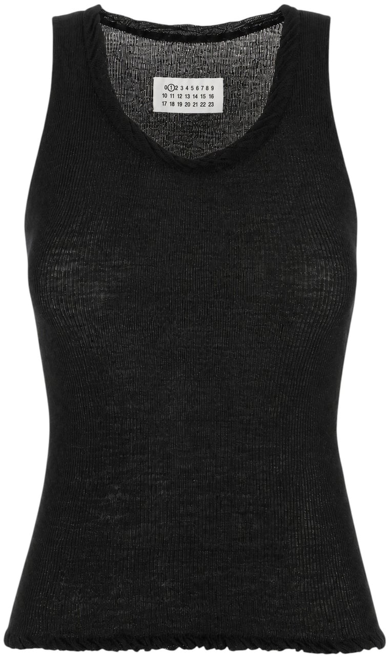 Maison Margiela Black knit tank top Zwart