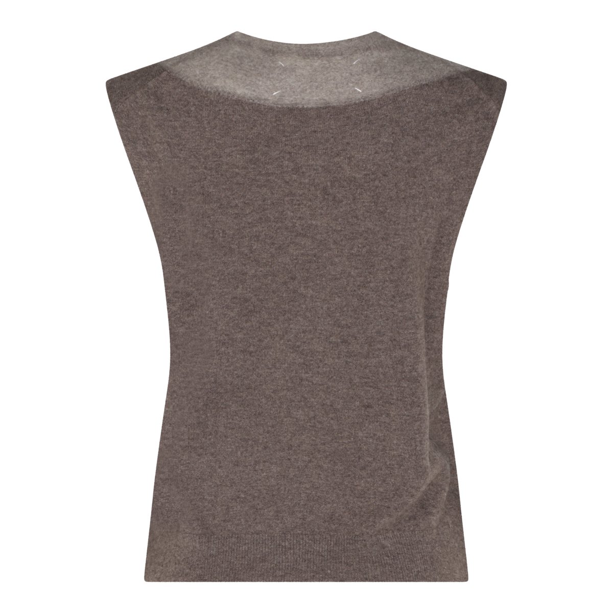 Maison Margiela Sleeveless Knit Sweater with Gradient Detail Bruin