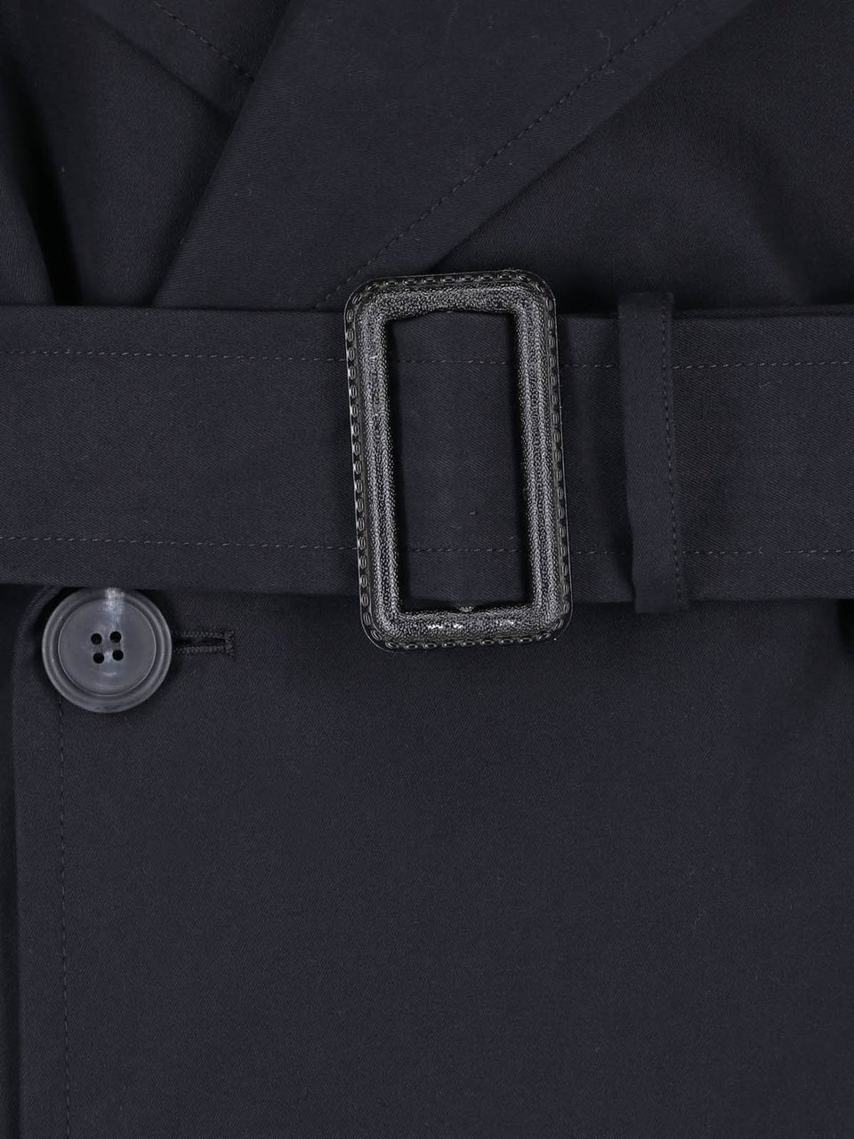Maison Margiela Black Cotton Twill Trench Coat Zwart