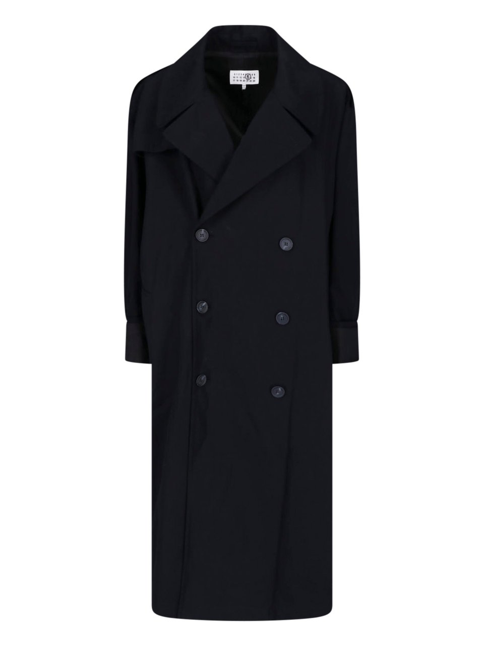 Maison Margiela Black Cotton Twill Trench Coat Zwart