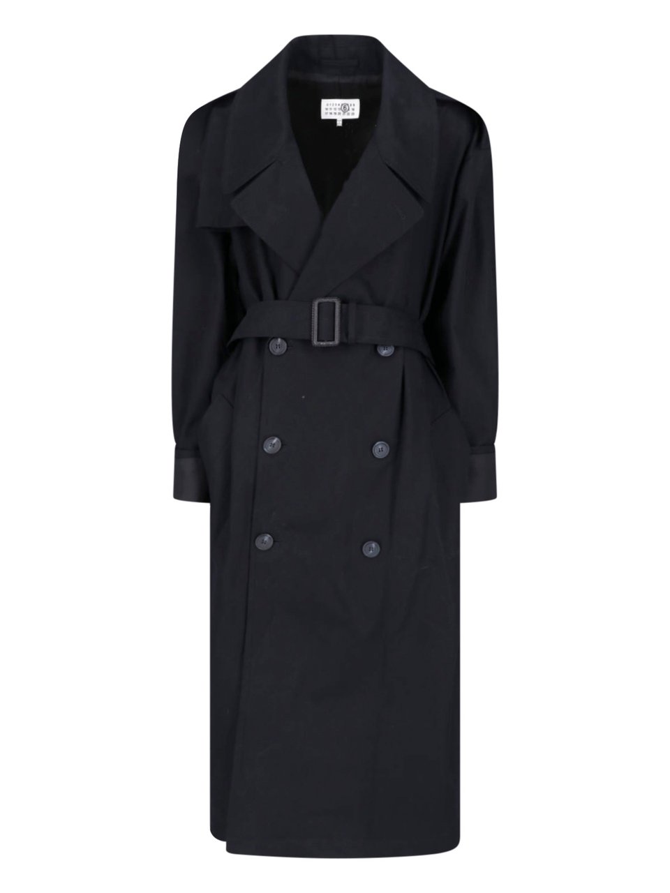 Maison Margiela Black Cotton Twill Trench Coat Zwart