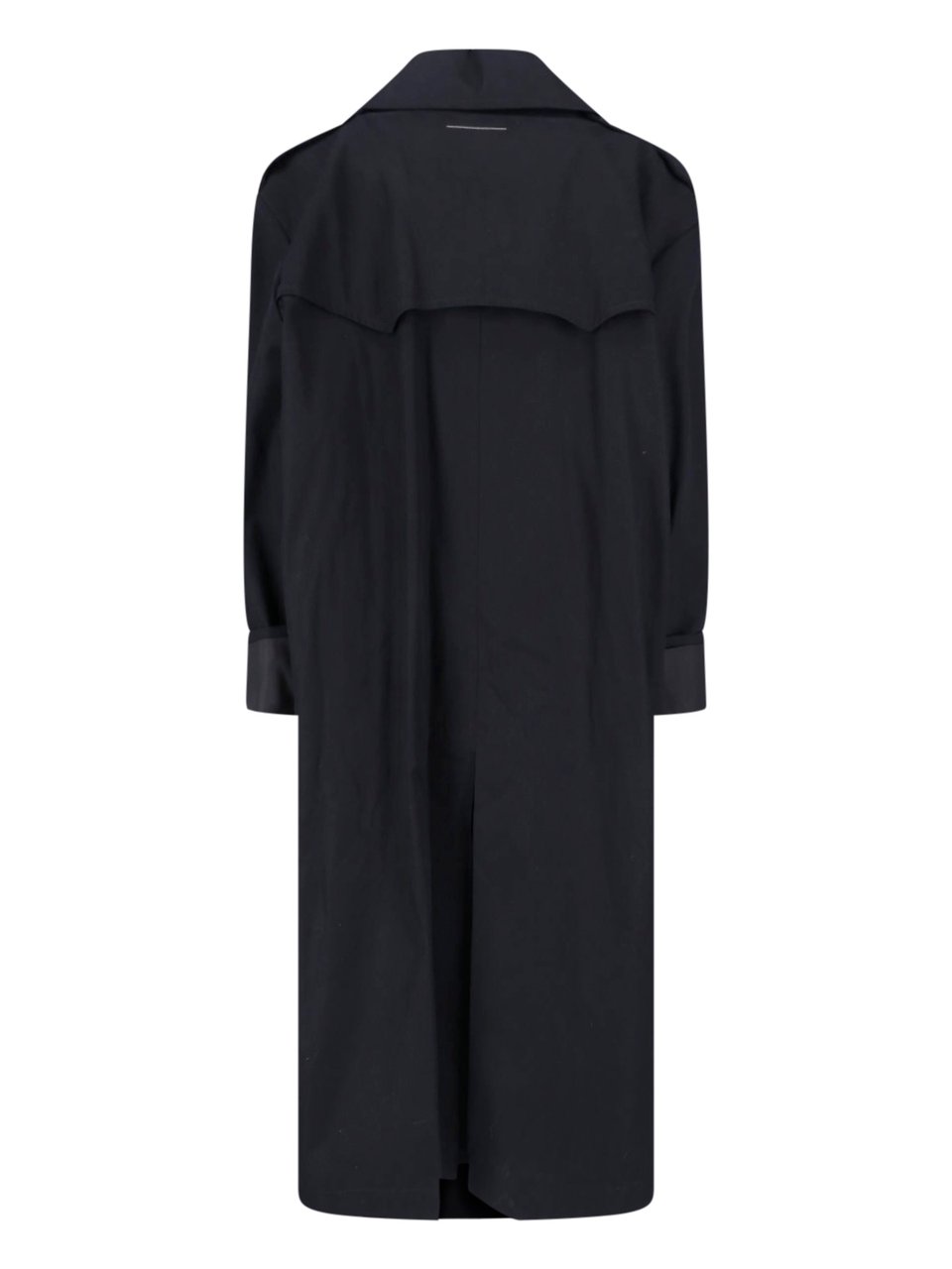 Maison Margiela Black Cotton Twill Trench Coat Zwart
