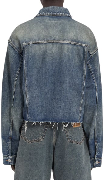 Maison Margiela Coats Blue Blauw