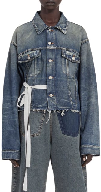 Maison Margiela Coats Blue Blauw