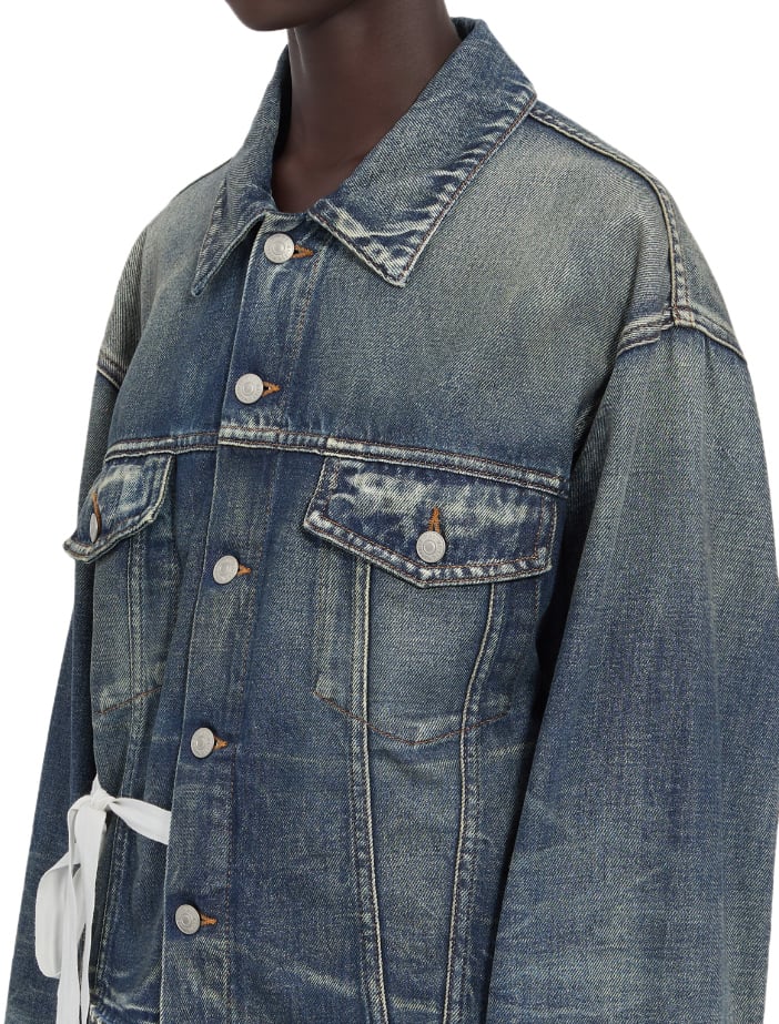 Maison Margiela Coats Blue Blauw