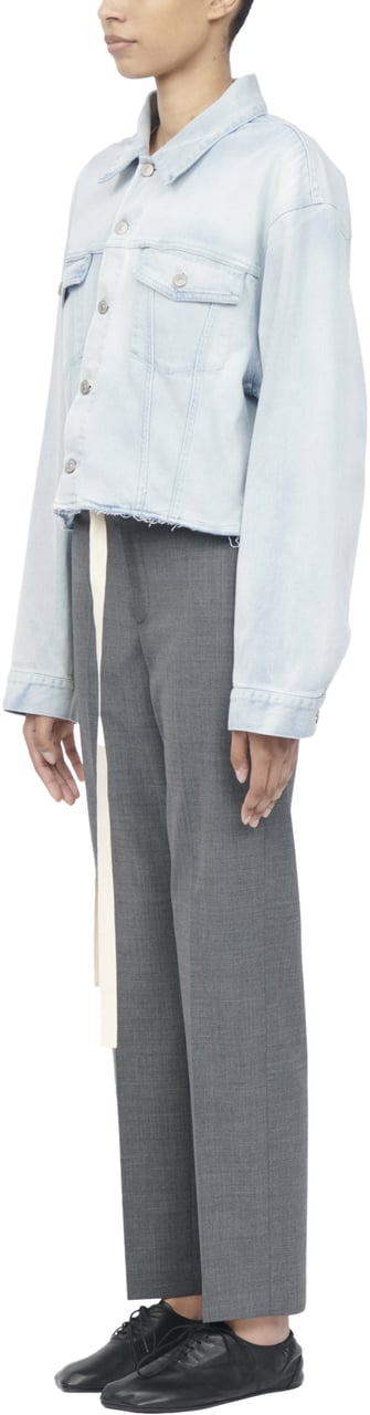 Maison Margiela Coats Light Blue Blauw