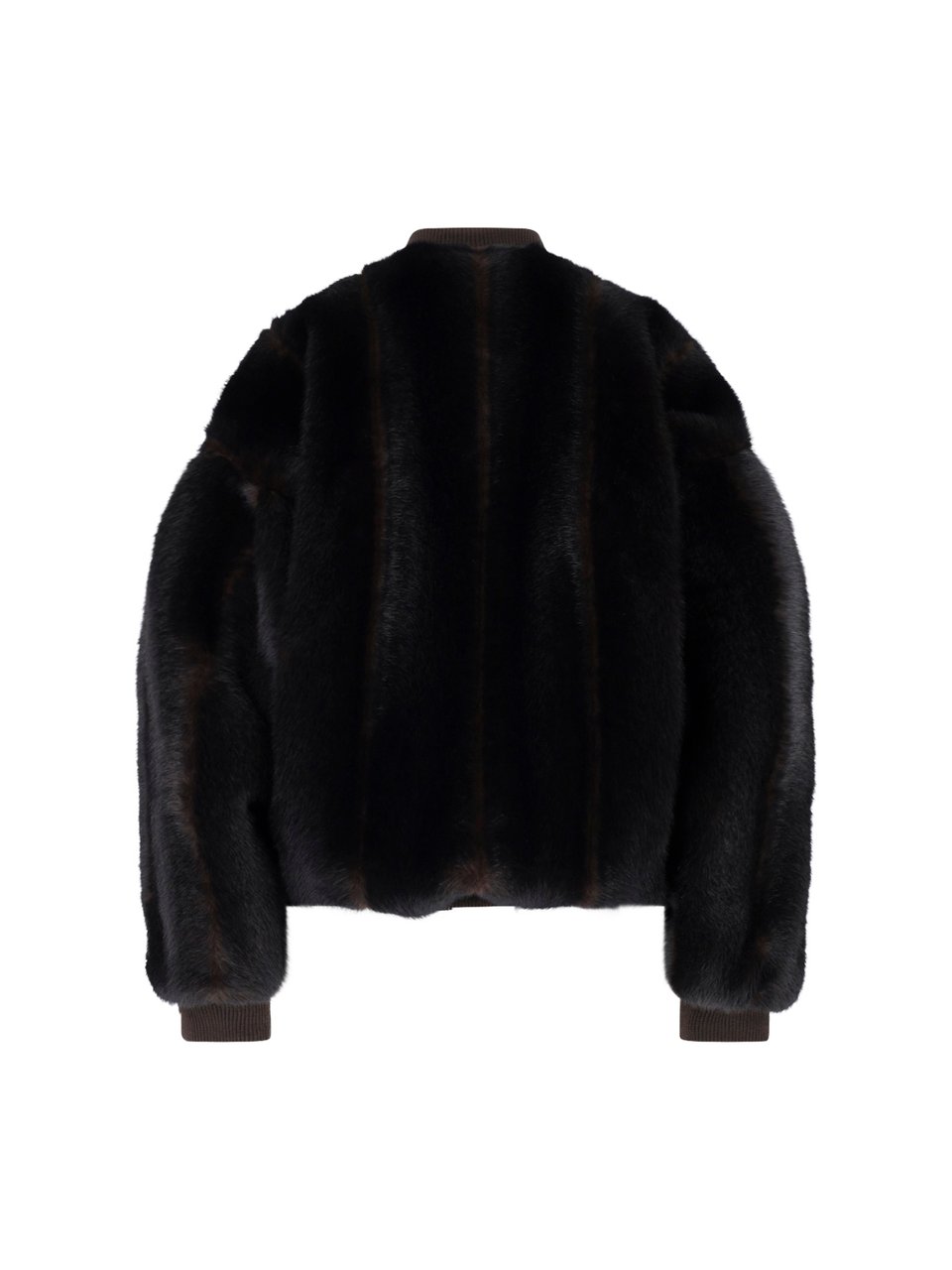 Maison Margiela Brown Faux Fur Bomber Jacket Bruin
