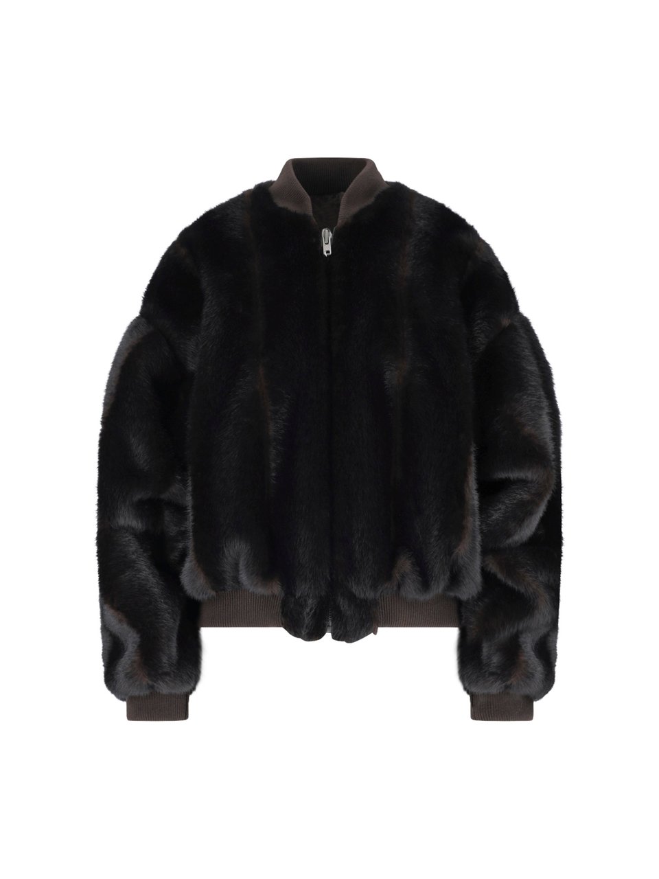 Maison Margiela Brown Faux Fur Bomber Jacket Bruin