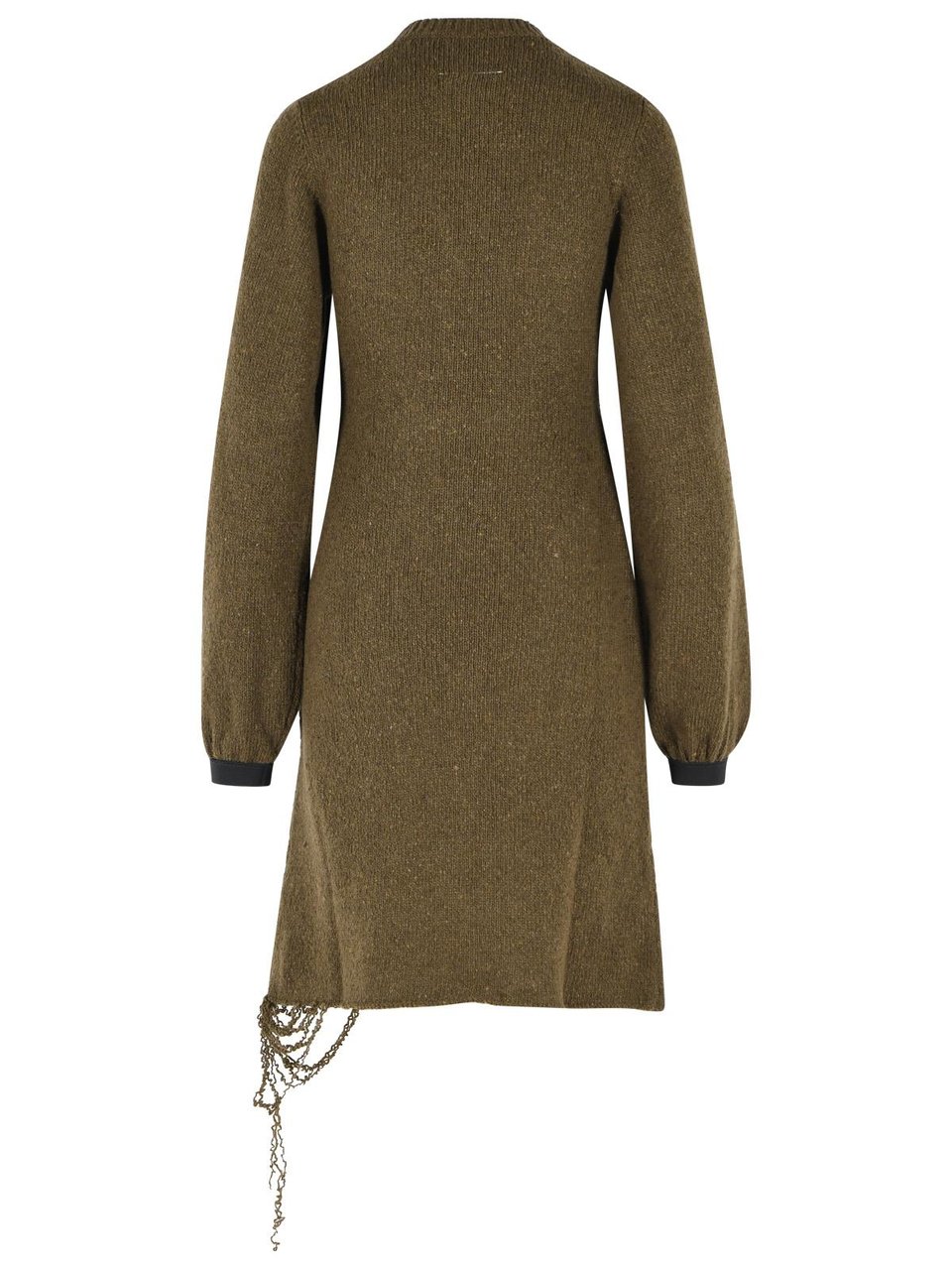 Maison Margiela Green Wool Blend Midi Dress Groen