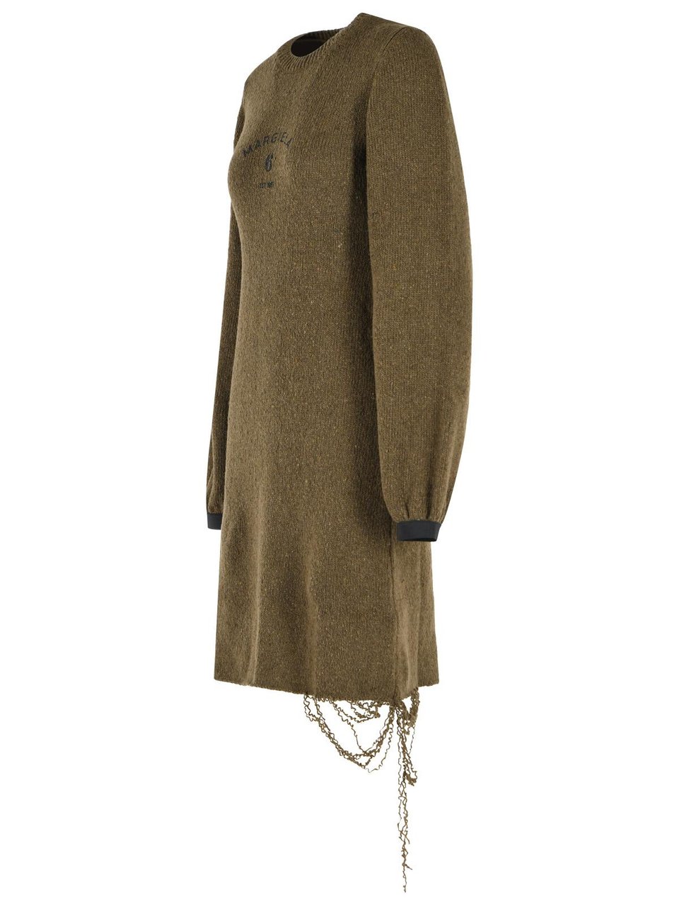 Maison Margiela Green Wool Blend Midi Dress Groen